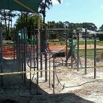 Paint removal from playground equipment - Dustless Blasting